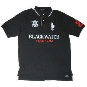 Polo Ralph Lauren Mens Blackwatch Polo Big Pony Shirt Black Size LT Large Tall
